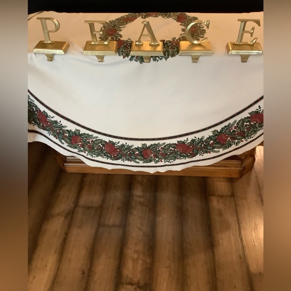 P.E.A.C.E Stocking Holders,heavy metal with felt on bottoms,very nice on mantle - Picture 1 of 5